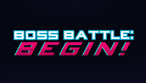 a black background with the text Boss Battle Begin! in the center